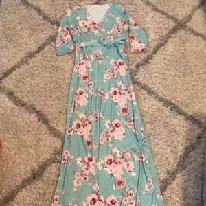 Blue Floral Maxi Dress